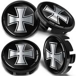 SkinoEu Compatible with Wheel Center Caps VW 65mm Centre Alloy Hubcaps Black CVZ 6