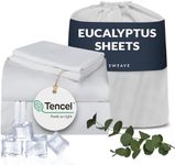 Sweave Eucalyptus Sheets California King Size - The Only Tencel Sheets in a Percale Weave Resulting in Far Superior Cooling, Temperature Regulation, Breathability, and Matte Finish - Softer Than Silk