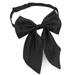 TORMEN Women's neck bow Pre-tied Bow Tie Adjustable Bowties for Grils Lady (Black ）