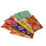 Saudeep India Premium Raw Silk Fabric Printed Money Gift Envelopes for Wedding/Marriage/Birthday(Multi Colours/Assorted Colours) (Pack of 50)