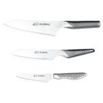 Global Knives 3 Piece Knife Set, 40th Anniversary Limited Edition Kitchen Knives, Premium Japanese Stainless Steel Blades