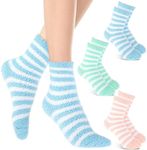 3Pairs Aloe Socks Moisturizing Spa Socks for Dry Cracked Feet Infused Socks Gel Sleeping Fuzzy Socks Lotion Socks Gift for Women Softening Dry Feet