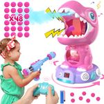 Eaglestone Remote Control Dinosaur Shooting Toys for Boys &Girls, Electronic Moveable Shoot Game with Spay, Auto Scoring, Light & Sounds,Party Favors, Carnival Games,Toys for Kids 6 7 8 Year Old