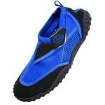 Aqua Beach Surf Wet Water Shoes Boys Girls Mens Womens Unisex Wetsuit Boots (Black/Blue Adult 9)