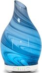 Essential Oil Diffuser Aromatherapy Diffuser- 120ml Art Glass Ultrasonic Cool Mist Scent Aroma Oil Diffuser with 4 Timer Setting & 7 Colors Night Light for Home Office Decor&Gift