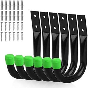 SWANLAKE Heavy Duty Garage Storage Utility Hooks, Utility Hooks for Garage Wall,Color Black (6PCS)