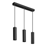 CGC Lighting Black White Triple Three Slim Cylinder Tube Pendant Suspended Ceiling Light Adjustable Kitchen Breakfast Bar Dining Room Lounge Hallway Bedroom (Black)