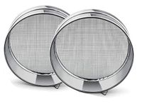 Kuber Industries Stainless Steel Flour Chalni|Food Strainers/Atta Chalni|Flour Seive For Kitchen|Pack of 2|SILVER