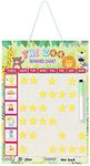 Navaris Kids Magnetic Reward Chart - Behavior Rewards Weekly Bedtime Chore Home Planner for Children - with Stars, Activity Magnets, Pen - Zoo Design
