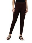 GO COLORS Women's Dark Wine Cotton Churidar Leggings