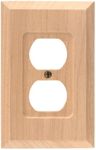 Amerelle Baker Single Duplex Unfinished Wood Wallplate