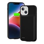 Gladgogo iPhone 14 Charging Case, 7000mAh Smart iPhone 14 Battery Case Rechargeable, Portable Extended iPhone 14 Charger Case, iPhone 14 Case with Charger, 6.1 inch, Black