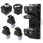 window switch, switch,6Pcs Chrome Headlight Headlamp Window Mirror Switch Set 6Pcs Fit for B6 CC Golf MK5 MK6 Passat Jetta for golf mk5 chrome switches