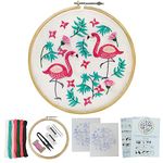 Embroiderymaterial Cotton Embroidery Kit For Beginners With Birds Pattern Printed Tutorial Pages All Materials Included (Multi-coloured)