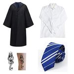 Magic Robe Costume for Adult, Magic Uniform, Fancy Dress Cosplay Costume Carnival (Medium, Blue)