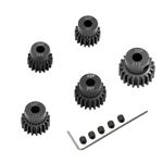 5-Pack Black Steel Metal 5mm Pinion Motor Gear Sets 17T 18T 19T 20T 21T Compatible with HPI Kyosho Losi Axial Tamiya 1/8 1/10 RC Car Monster Truck Buggy