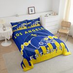 Erosebridal Football Comforter Twin Size,Sports Football Fans Bedding Set for Kids Boys Girls,Football Team Comforter Sets,Sports Football Fans Duvet Insert with 1 Pillowcase(Los Angeles 1)