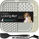 Lesipee Licking Mat for Dogs & Cats 2 Pack, Slow Feeder Lick Pat, Dishwasher Safe, Anxiety Relief Dog Toys Feeding Mat for Butter Yogurt Peanut, Pets Supplies Bathing Grooming Training Calming Mat