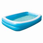 VFM - 2m Family Paddling Pool PVC Inflatable Giant Capacity Swimming Super Fun For Kids Holiday Summer Garden Swim Splash With Repair Kit- Wild 'n Wet