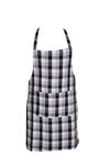 CRAZYWEAVES 100% cotton apron cooking kitchen apron for women and men chef apron (black grey ch.)