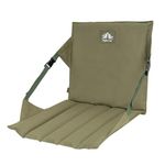 Night Cat Stadium Seat Cushion: Folding Portable Bleacher Seat Pads with Back Support for Camping Outdoor Sports Army Green