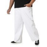 Urbano Plus Men's White Loose Baggy Fit Washed Jeans Non-Stretchable (plusjeanloosep-white-42)