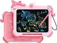 Kikapabi LCD Writing Tablet for Kids, Unicorn Colorful Screen Doodle Board, Drawing Pad, Educational Toy, Toddlers Travel Toy, Birthday Gift for 3 4 5 6 7 Year Old Girls Pink