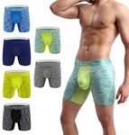 YuKaiChen Men's Pouch Underwear Performance No Ride Up Boxer Briefs 6-Pack L