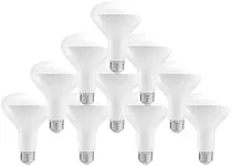 Pursonic BR30 SW 65 Watt Equivalent 10-Pack LED Light Bulbs, Non-Dimmable Soft White(2700K) BR30-10SP1, 10 Count