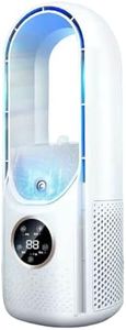 Ventilator Leise, Rotorloser Ventilator mit mit Luftreiniger, 6 Geschwindigkeiten, 9H Timer, USB-Aufladung, 35dB, LED-Display, kühlender ventilator für Büro, Zuhause und Schlafzimmer