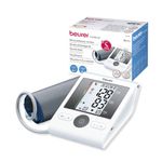 Beurer BM28 Blood Pressure Monitor with Adaptor comes with Advance Features, Adjustable Cuff,Risk Indicator,Large LCD Display(White)