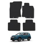 Rubber Car Mats Compatible with Nissan X-Trail (2014-2021) - Rct Tailored Fit Rubber Floor Mats Set Accessory Black Custom Fit 4 Pieces with Clips - Anti-Slip Backing, Heavy Duty & Waterproof