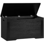 WEENFON 39.4'' Storage Chest, Toy Chest with 2 Safety Hinges, Lift Top Storage Box with Gel Bumpers, Storage Bench, Storage Box, Supports 220 lb, for Living Room, Entryway, Black