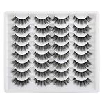 JIMIRE 16 Pairs False Eyelashes Fluffy Natural Fake Lashes 3D Volume Lashes Pack for Cat-Eye Look