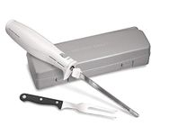 Hamilton Beach 74250 Carve 'n Set Electric Knife with Case, White