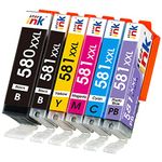 starink 581XXL Ink Cartridges Compatible with Canon 580 & 581 Ink Cartridges for Canon TS8152 TS8350 TS8150 TS8151 TS9150 TS9155 TS8250 TS8251 TS8252 (PGBK/BK/Photo Blue/C/M/Y 6 Pack)