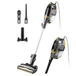 Eureka Flash Lightweight Stick Vacuum Cleaner, 15KPa Powerful Suction, 2 in 1 Corded Handheld Vac for Hard Floor and Carpet, Black