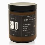 Candles for Men - Boy Scout by Bro Candle - Natural Scented Soy Wax Bergamot Candles | Scent - Bergamot, Sandalwood, Moss and Pine | Birthday Gift for Men | 40-50 Hour Burn Time