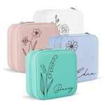 Party to Be Custom Name Jewelry Box with Birth Flower Personalized Jewelry Travel Case Organizer Bridesmaid Gifts Birthday Gifts for Women (Birth Flower Series 2)