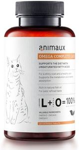 animaux - omega complete for cats fish oil tablets I Omega 3,6 & 9 fatty acids to support metabolism, bone structure I BARF supplement with salmon oil for skin & coat | 120 chewable tablets