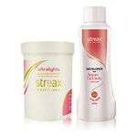 Streax Professional Streax Ultralight, Highlights Blonder Powder 350 Gm + Argan Secrets Developer Volume 20 (6%) 250Ml - Blonde