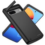 Battery Case for Google Pixel 7, 10000mAh Slim Rechargeable Charging Case Extended Charger Case, Backup Battery Charger Portable Power Bank for Pixel 7(6.3") - Black