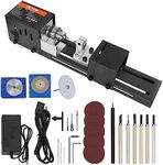 VEVOR Mini Lathe Machine, 2.76 in x 6.3 in, 24VDC 96W Mini Wood Lathe Tools Milling Machine Accessories, 7 Speeds 4220/5300/5650/6350/6660/7050/8450 RPM, for DIY Woodworking Wood Drill Rotary Tool