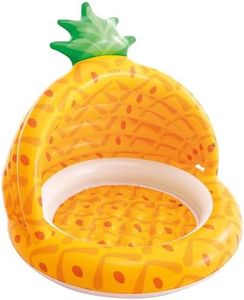 Intex 58414NP - Piscina Hinchable Infantil con toldo, con Forma de piña, Piscinas para bebé Hinchable 1-3 años, Piscina bebé, Medidas 127x102x69 cm, 45 litros