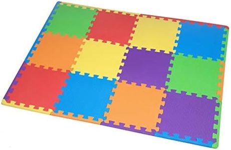 Alfombra de Juegos Edukit de Espuma EVA; 12 Piezas y 14 Bordes; 30 x 30cm; Baldosas Puzzle Multicolores – Una zona de juegos para bebés y niños brillante y segura