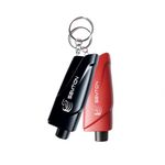 SEMTION Window Breaker Seatbelt Cutter with Keychain Car Emergency Tool Kits for Land and Underwater, Pack of 2 (Black-Red)