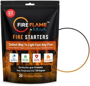 Fireflame Quick Waterproof Fire Starter, Camping, Charcoal BBQ, 20 Pouches