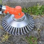 YUET 8'' Grass trimmers Strimmer Head Garden Trimmer Wire Brush Solid Steel Wheel Weed Razors Snow Island Plough Rope Mower for Lawn Rotating Replacement Tool