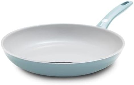 GreenPan Dover 10” Frying Pan Skillet, Non-Toxic PFAS-Free Ceramic Nonstick Coating, Sear Saute Fry Egg Omlete, Dishwasher & Oven Safe, Stay Cool Handle, Easy Pour Rims, Blue Haze