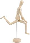 SHANOER 12 Inch Wooden Human Mini Mannequin with Flexible Joints Artist Sketch Drawing Model Manikin Art Doll